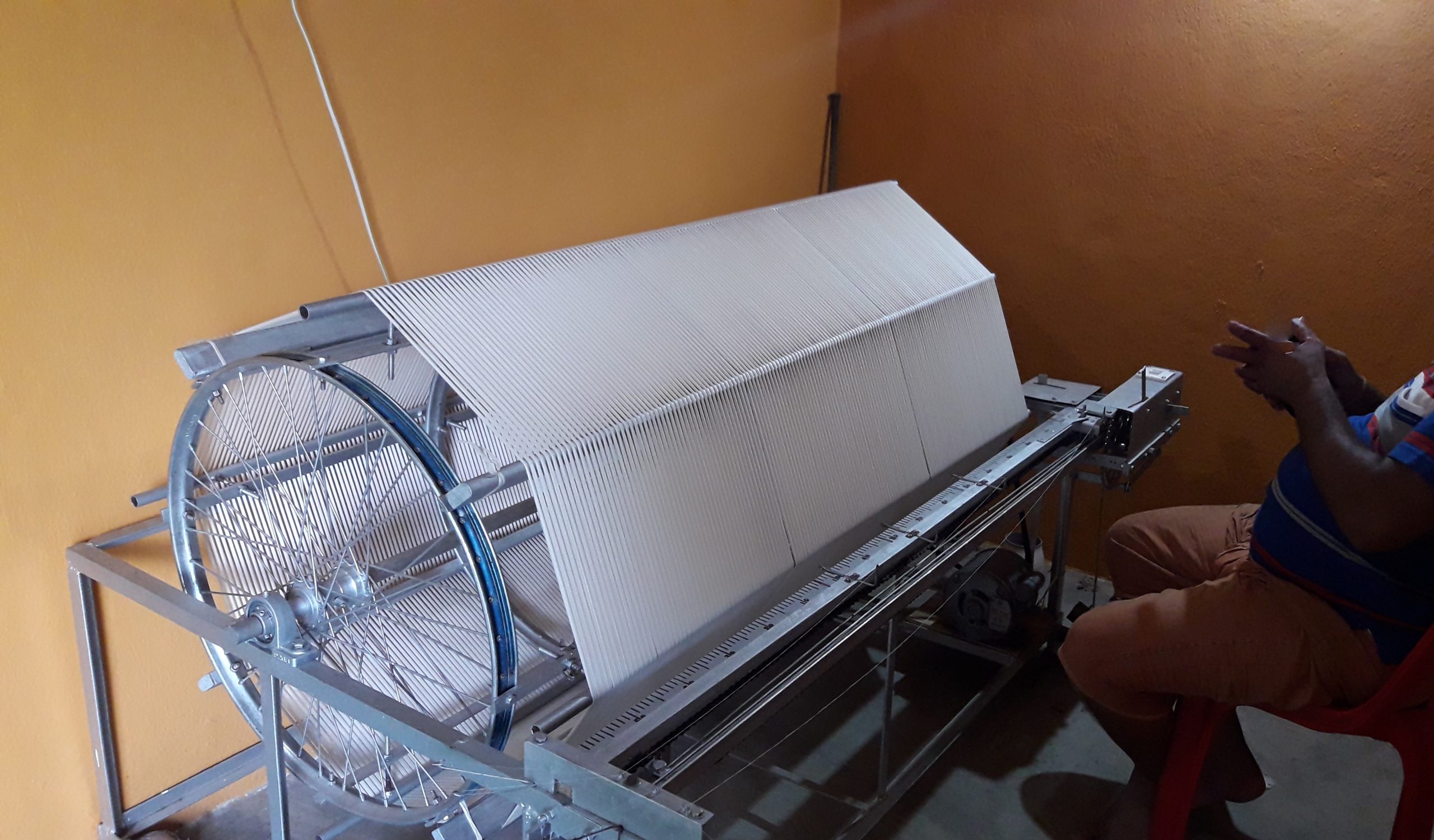 Ram Prasad Meher weaving machine